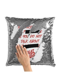 اشتري White And Red First Rule Of Fight Club Sequin Throw Pillow With Stuffing متعدد الألوان 16x16 بوصة في الامارات