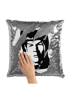 Buy Spock Face Star Trek Sequin Throw Pillow With Stuffing Polyester Multicolour 16x16inch in UAE