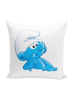 اشتري Brainy Smurf Throw Pillow With Stuffing Polyester White/Blue 16x16inch في الامارات