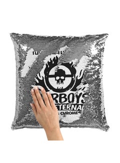 Buy Warboys Madmax Quote Sequin Throw Pillow With Stuffing Multicolour 16x16inch in Saudi Arabia