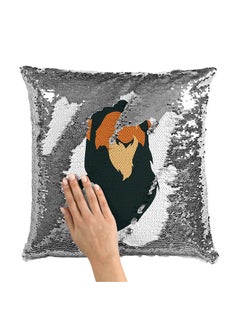 Buy The Lion King Sequin Throw Pillow With Stuffing Multicolour 16x16inch in UAE