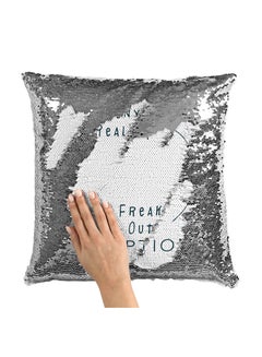 Buy Inception Quote Sequin Throw Pillow With Stuffing Multicolour 16x16inch in Saudi Arabia