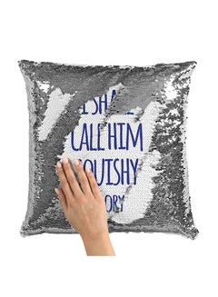 Buy Dory Ellen Quote Sequin Throw Pillow With Stuffing Multicolour 16x16inch in UAE