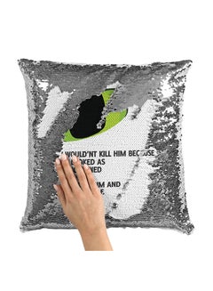 Buy Hiccup Quote Sequin Throw Pillow With Stuffing Multicolour 16x16inch in Saudi Arabia