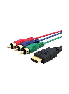 Buy HDMI To 3-RCA Audio Vedio cable Black in UAE