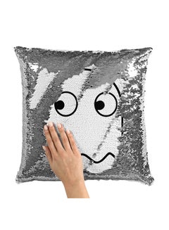 Buy Pacman Ghost Sequin Throw Pillow With Stuffing Multicolour 16x16inch in Saudi Arabia