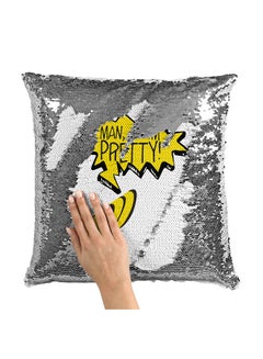 Buy Pretty Man Johny Bravo Classic Sequin Throw Pillow With Stuffing Multicolour 16x16inch in UAE