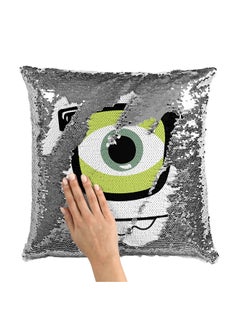 Buy Green Monsters Inc Sequin Throw Pillow With Stuffing Multicolour 16x16inch in Saudi Arabia