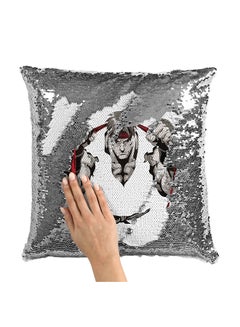 Buy Classic Style Ryu Bandana Sequin Throw Pillow With Stuffing Multicolour 16x16inch in UAE