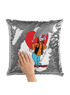 Buy Goofy Love Heart Sequin Throw Pillow With Stuffing Multicolour 16x16inch in Saudi Arabia