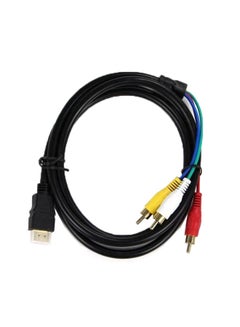 اشتري HDMI Male To 3-RCA Male Audio Converter Cable أسود/أحمر/أصفر في الامارات