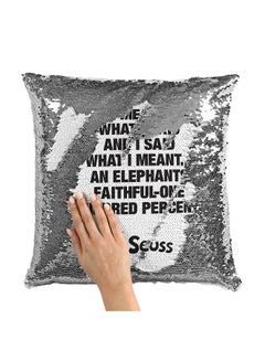 Buy Dr Seuss Quote Sequin Throw Pillow With Stuffing Multicolour 16x16inch in Saudi Arabia