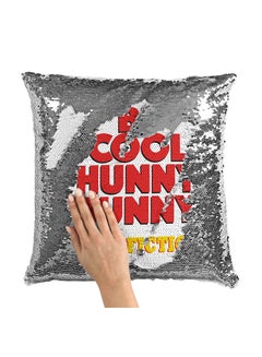 Buy Be Cool Pulp Fiction Sequin Throw Pillow With Stuffing Multicolour 16x16inch in Saudi Arabia