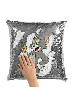 Buy Classic Cartoon Sequin Throw Pillow With Stuffing polyester Multicolour 16x16inch in UAE