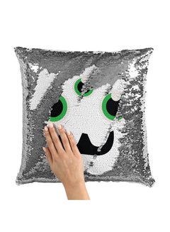 Buy 3 Eyed Monster Sequin Throw Pillow With Stuffing polyester Multicolour 16x16inch in Saudi Arabia