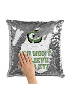 Buy Mike Wazowski Quote Sequin Throw Pillow With Stuffing Multicolour 16x16inch in UAE