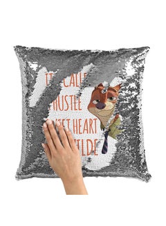 Buy Nick Wilde Quote Zootopia Sequin Throw Pillow With Stuffing Multicolour 16x16inch in UAE