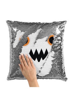 Buy 2 Eyed Monsters Sequin Throw Pillow With Stuffing Multicolour 16x16inch in Saudi Arabia