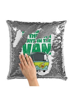 Buy Scooby Doo Van Sequin Throw Pillow With Stuffing Multicolour 16x16inch in Saudi Arabia