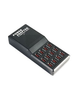 Buy 12-Port Fast USB Charging Station Black/Grey in UAE