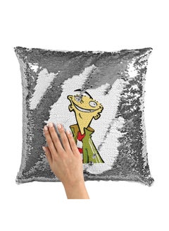 Buy Classic Cartoon Green Ed Edd And Eddie Sequin Throw Pillow With Stuffing Multicolour 16x16inch in UAE