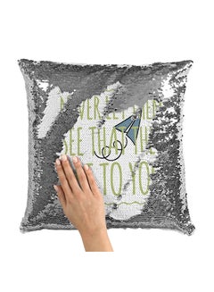 Buy Zootopia Quote Sequin Throw Pillow With Stuffing Multicolour 16x16inch in UAE