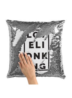 Buy Love Lion King Sequin Throw Pillow With Stuffing Multicolour 16x16inch in UAE