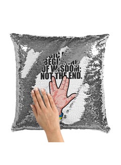 Buy Star Trek Spock Sequin Throw Pillow With Stuffing Multicolour 16x16inch in UAE