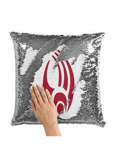 Buy Star Trek Logo Sequin Throw Pillow With Stuffing Polyester Multicolour 16x16inch in UAE