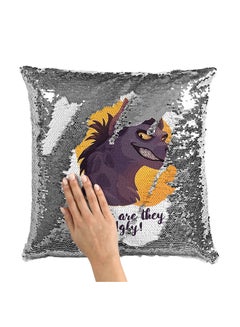 Buy Ugly Quote Lion King Sequin Throw Pillow With Stuffing Multicolour 16x16inch in Saudi Arabia