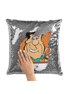 Buy Fred Face Cute Sequin Throw Pillow With Stuffing Multicolour 16x16inch in Saudi Arabia