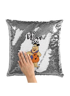 Buy Yabba Dabba Classic Cartoon Sequin Throw Pillow With Stuffing polyester Multicolour 16x16inch in Saudi Arabia