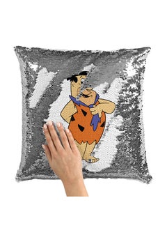 Buy Flintstone Sequin Throw Pillow With Stuffing Multicolour 16x16inch in Saudi Arabia