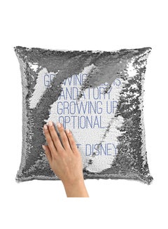 Buy Walt Disney Quote Sequin Throw Pillow With Stuffing Multicolour 16x16inch in Saudi Arabia