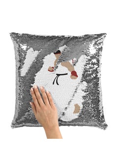 Buy Ryu Street Fighter Sequin Throw Pillow With Stuffing Multicolour 16x16inch in UAE