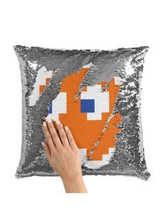 Buy Pacman Orange Sequin Throw Pillow With Stuffing Multicolour 16x16inch in Saudi Arabia