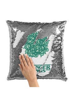 Buy Stranger Things Light Sequin Throw Pillow With Stuffing Multicolour 16x16inch in UAE