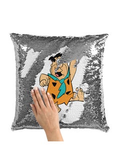 Buy Flintstone Sequin Throw Pillow With Stuffing Multicolour 16x16inch in Saudi Arabia