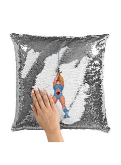 Buy Action Lion-O Thunder Cat Sequin Throw Pillow With Stuffing Multicolour 16x16inch in Saudi Arabia