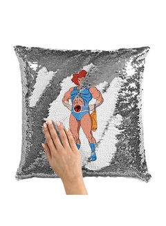 Buy Thundr Cat Style Sequin Throw Pillow With Stuffing Multicolour 16x16inch in UAE