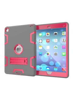 Buy Protective Hard Rubber Stand Case Cover For Apple iPad Mini 4 7.9-Inch Grey/Red in UAE