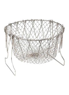 اشتري Foldable Steam Rinse Strainer Basket فضي في الامارات