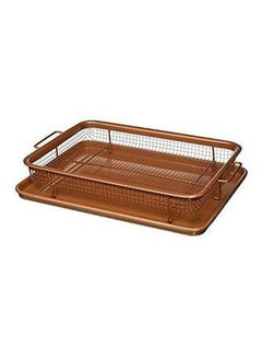 Buy Copper Rectangle Crispy Tray Gold in UAE