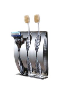 Buy Stainless Steel Toothbrush Holder Silver 8x14x2.7centimeter in Saudi Arabia