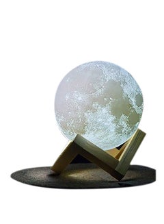 Buy 3D Printed LED Moon Lamp Warm White 15cm in UAE