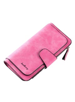 Buy Faux Leather Trifold Wallet Pink in Saudi Arabia