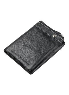 Buy Leather Trifold Wallet Black in Saudi Arabia