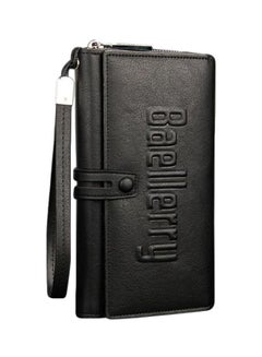 Buy Leather Trifold Wallet Black in Saudi Arabia