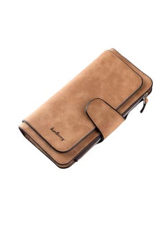 Buy Leather Trifold Wallet Beige in UAE