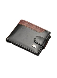Buy Leather Bifold Wallet Black/Brown in Saudi Arabia